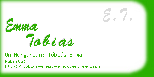 emma tobias business card